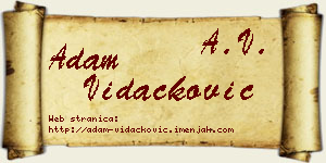 Adam Vidačković vizit kartica